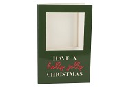 GIFT TILE CARD CHRISTMAS GREEN 21X14X1CM