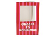 GIFT TILE CARD CHEERS TO CHRISTMAS PINK 21X14X1CM