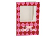GIFT TILE CARD MERRY CHRISTMAS PINK 21X14X1CM