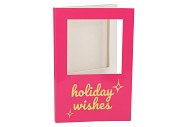 GIFT TILE CARD HOLIDAY WISHES FUCHSIA 21X14X1CM
