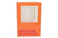 GIFT TILE CARD OPEN FOR HAPPINESS ORANGE 21X14X1CM