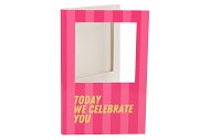 GIFT TILE CARD CELEBRATE FUCHSIA 21X14X1CM