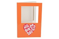GIFT TILE CARD HAPPY BIRTHDAY ORANGE 21X14X1CM