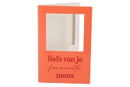 GIFT TILE CARD LIEFS VAN JE ORANGE 21X14X1CM