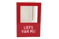 GIFT TILE CARD LIEFS VAN MIJ RED 21X14X1CM