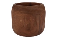 WOODY DARK NATURAL BROWN POT 33X33X27CM