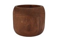 WOODY DARK NATURAL BROWN POT 28X28X23CM