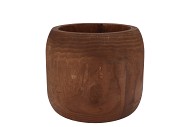 WOODY DARK NATURAL BROWN POT 23X23X18CM