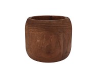 WOODY DARK NATURAL BROWN POT 18X18X14CM
