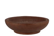 WOODY DARK NATURAL BROWN BOWL ROUND 35X35X9CM