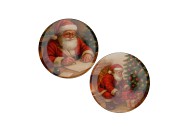MELAMINE PRINT RED PLATE X-MAS SANTA ASS 28X28CM