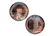 MELAMINE PRINT MULTI COLOR PLATE X-MAS TREE ASS 33X33CM
