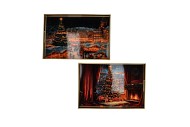 MELAMINE PRINT MULTI COLOR TRAY TREE ASS 40X26X4CM