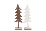 LAUREN BROWN WHITE X-MAS TREE WOOD 10X5X30CM