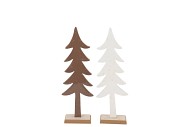 LAUREN BROWN WHITE X-MAS TREE WOOD 7X4X21CM