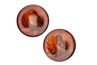 MELAMINE PRINT BROWN PLATE BIRD ASS 33X33CM