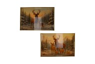 MELAMINE PRINT BROWN TRAY RECTANGLE DEER ASS 40X26X4CM