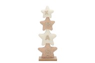 MY FIRST X-MAS STARS SAND WHITE ASS 15X6X43CM