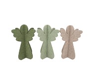 FELT GREEN BEIGE WHITE ANGEL ASS 24X24X30CM