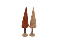 LAUREN BROWN PINE TREE DECO ASS 7X7X31CM