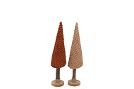 LAUREN BROWN PINE TREE DECO ASS 6X6X25CM