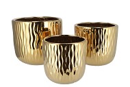 HARPER GOLD POT FLOWER S/3 31X27/26X24/21X20CM