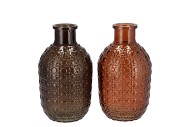 TAYLOR BROWN  VASE TEXTURED ASS 9X15CM