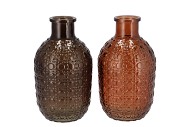 TAYLOR BROWN  VASE TEXTURED ASS 12X20CM