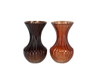 TAYLOR BROWN VASE CONE NECK ASS 7X11CM