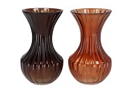 TAYLOR BROWN VASE CONE NECK ASS 13X21CM
