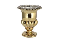 TAYLOR GOLD VASE ON FOOT 18X23CM