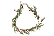SILK GARLAND GREEN RED BERRY LED LIGHT 150CM