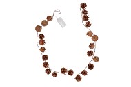 SILK GARLAND NATURAL PINECONE LED LIGHT 150CM