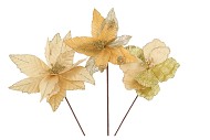 SILK POINSETTIA GOLD ASS 27CM
