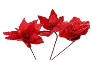 SILK POINSETTIA RED ASS 27CM