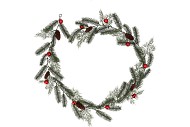 SILK GARLAND PINE X-MAS BALL RED 183X20X5CM