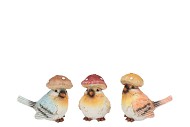 WONDERLAND MULTI COLOR BIRD MUSHROOM ASS 11X7X9CM