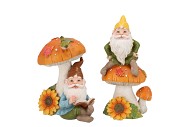 WONDERLAND ORANGE GNOME ASS 18X13X21/13X12X25CM