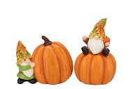 WONDERLAND ORANGE GNOME PUMPKIN ASS 16X8X18CM