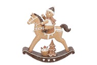 CANDY GINGERBREAD BROWN ROCKING HORSE 21X7X23CM