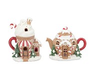CANDY X-MAS BROWN HOUSE W LIGHT ASS 21X13X17CM