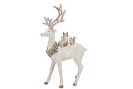 LESLY X-MAS WHITE STANDING DEER 26X11X42CM