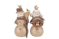 LESLY X-MAS BROWN SNOWMAN ASS 14X11X27CM