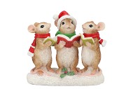 WONDERLAND RED MOUSES DECO 20X9X17CM