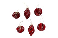 TWINKLE RED GLASS BALL VELVET ASS 6X12CM