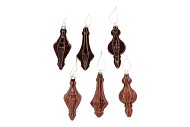 TWINKLE BROWN GLASS PENDANT VELVET ASS 6X15CM