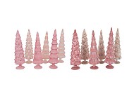 TWINKLE PINK GLASS TREE VELVET ASS 9X25CM