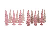 TWINKLE PINK GLASS TREE VELVET ASS 10X30CM