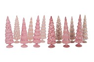 TWINKLE PINK GLASS TREE VELVET ASS 10X35CM