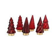 TWINKLE RED GLASS MINI TREE LED ASS 6X13CM